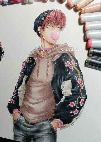 Hanamaki Takahiro - alternate design (trad. Copic Artwork)