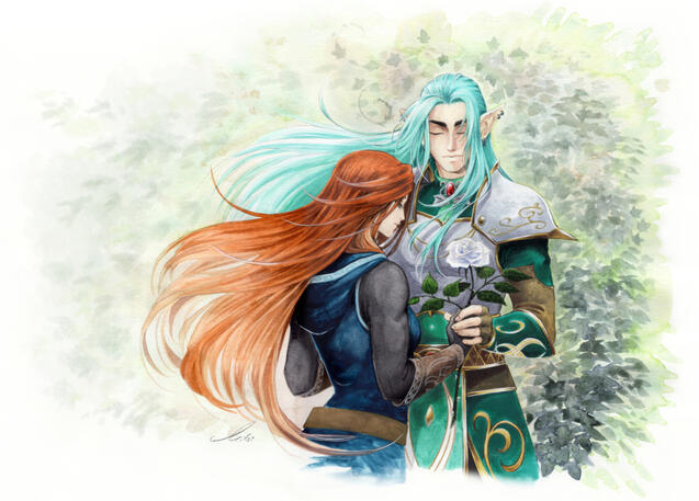 Mana & Salyris (trad. watercolor painting)