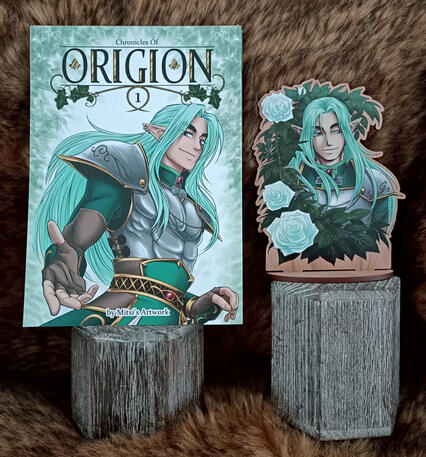 Manga and Salyris wooden standee